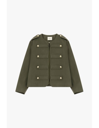 Jaqueta-camisa curta com bolsos e alamares Dixie