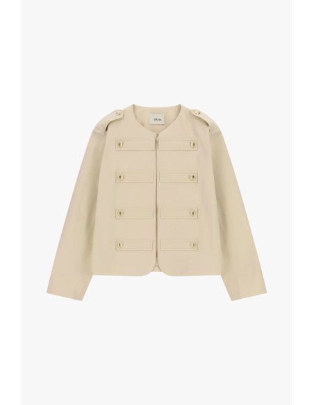 Jaqueta-Camisa Curta Com Bolsos E Alamares Dixie