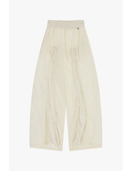 Calças palazzo com cintura elástica e detalhes com cordão Dixie
