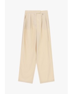 Calças Palazzo De Cintura Alta Com Pences Frontais Dixie