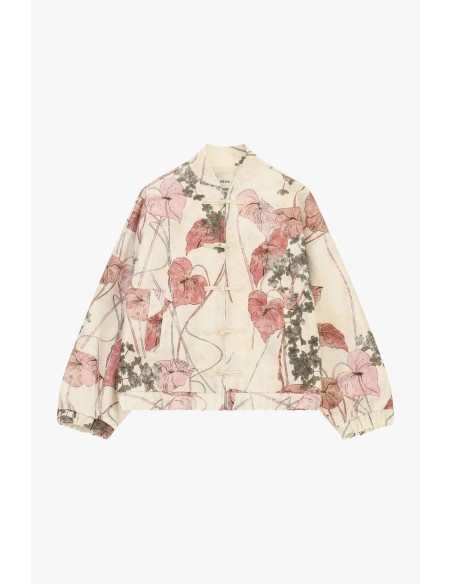 Bomber com estampa floral e fecho com nó Dixie