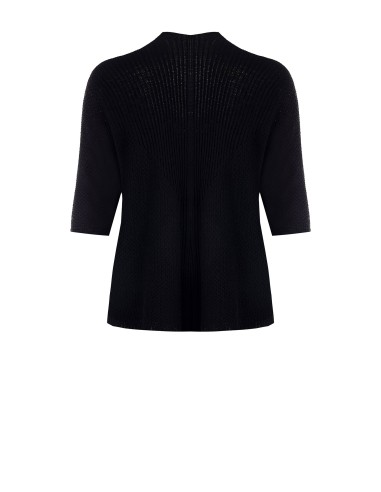 Cardigan Curvy aberto em mistura de algodão, com malha entrelaçada e vazada, com bolsos Rinascimento Curvy