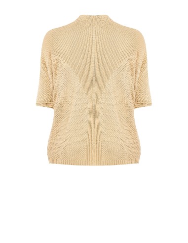 Cardigan Curvy Aberto em Mistura de Algodão, com Malha Trançada e Ajourada, com Bolsos Rinascimento Curvy