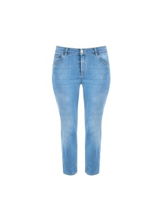 Jeans Curvy Skinny Elasticizzati Lavaggio Medio Con Strass Sulla Ta...