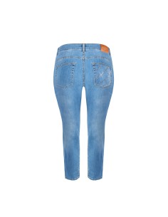 Jeans Curvy Skinny Elasticizzati Lavaggio Medio Con Strass Sulla Ta... 2