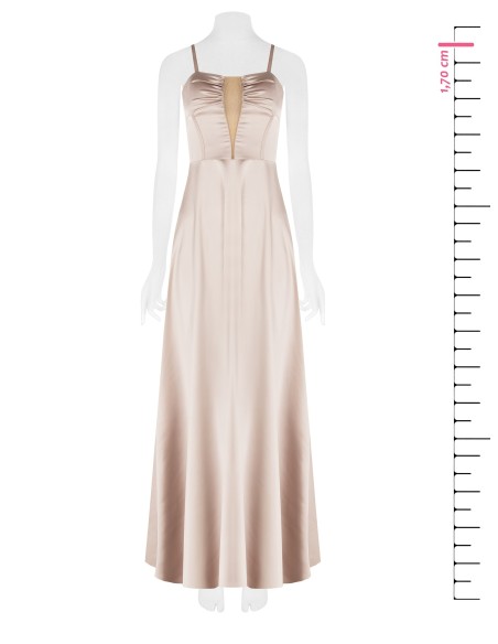 Vestido longo bustier com saia rodada em cetim Rinascimento