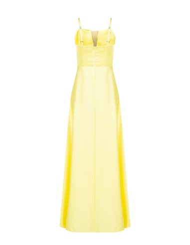 Vestido longo bustier com saia rodada em cetim Rinascimento
