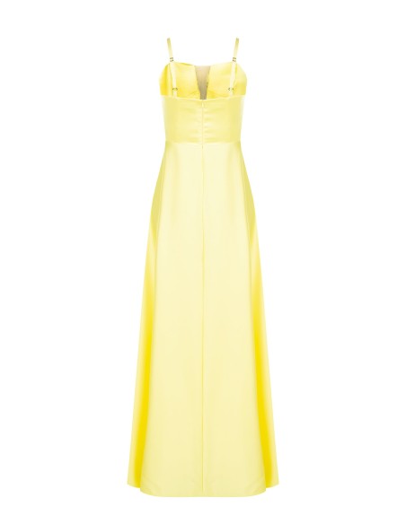 Vestido longo bustier com saia rodada em cetim Rinascimento