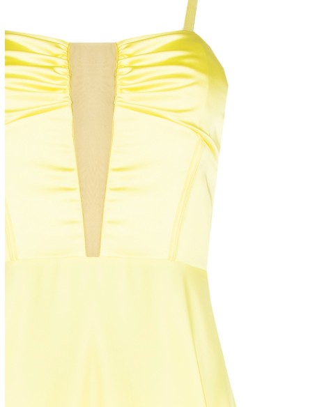 Vestido longo bustier com saia rodada em cetim Rinascimento