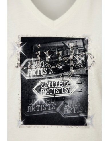 T-shirt com estampa e strass Liu Jo
