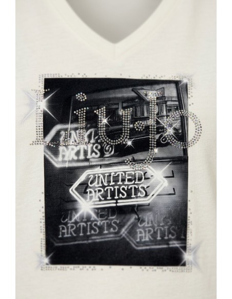 T-shirt com estampa e strass Liu Jo