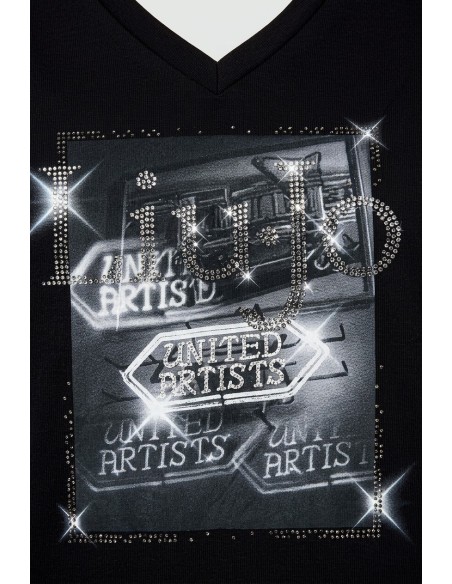 T-Shirt Con Stampa E Strass Liu Jo - Vestiti Firmati Life Smiles