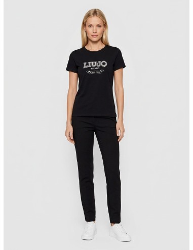 T-shirt com logótipo e pedras preciosas Liu Jo