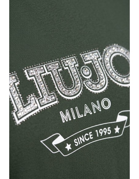 T-shirt com logótipo e pedras preciosas Liu Jo