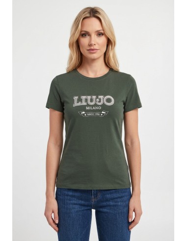 T-Shirt Con Logo E Pietre Preziose Liu Jo - Vestiti Firmati Life Sm...