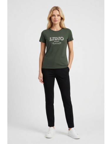 T-shirt com logótipo e pedras preciosas Liu Jo
