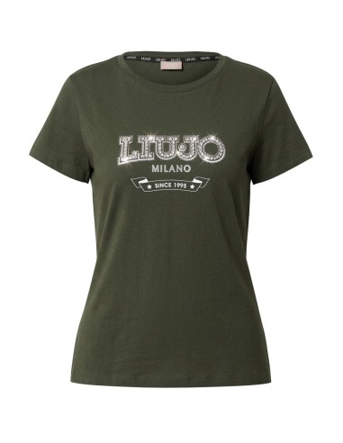 T-shirt com logótipo e pedras preciosas Liu Jo