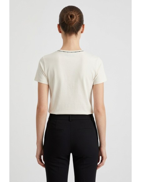 T-shirt com logótipo e pedras preciosas Liu Jo
