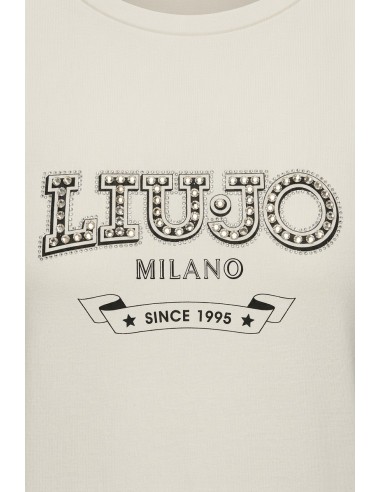 T-shirt com logo e pedras preciosas Liu Jo