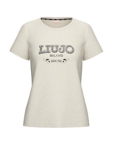 T-Shirt Con Logo E Pietre Preziose Liu Jo - Vestiti Firmati Life Sm...