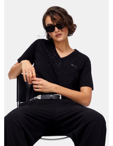 T-Shirt Con Strass Liu Jo - Vestiti Firmati Life Smiles
