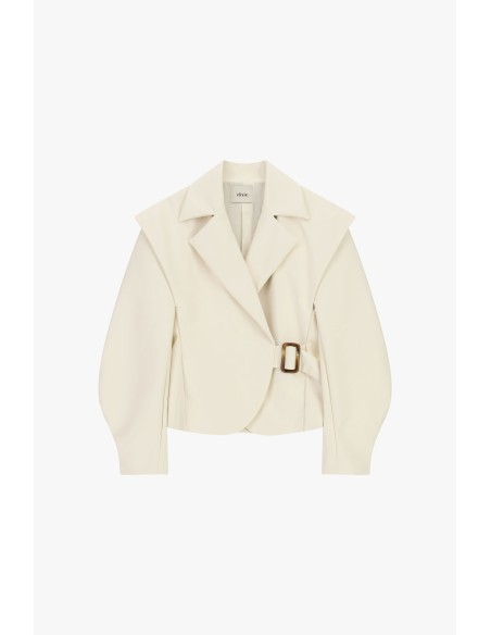 Giacca In Ecopelle Con Spalle Strutturate E Cintura Dixie - Vestiti...