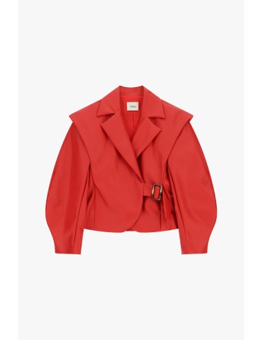 Giacca In Ecopelle Con Spalle Strutturate E Cintura Dixie - Vestiti...