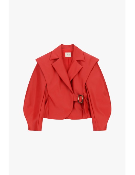 Giacca In Ecopelle Con Spalle Strutturate E Cintura Dixie - Vestiti...