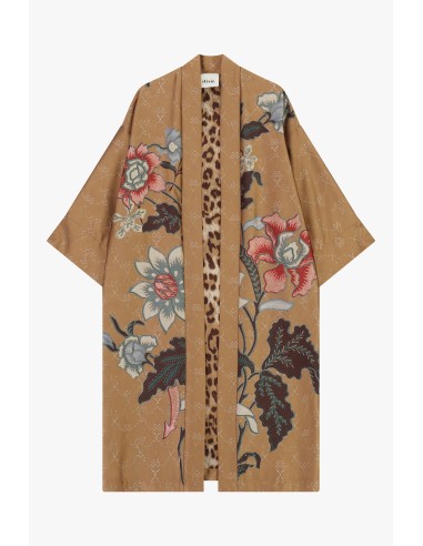 Casaco Duster com Estampa Floral e Interior Animalier Dixie