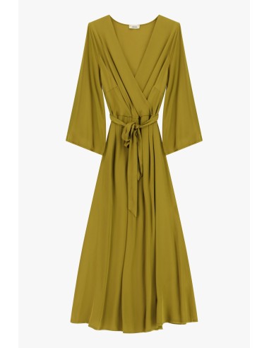 Vestido Midi Cruzado com Cinto na Cintura Dixie