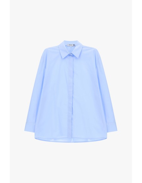 Camisa com colarinho clássico e mangas compridas, por favor