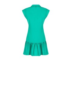 Vestido Curto Chemisier Em Trapézio Com Volante Em Algodão Rinascimento 2