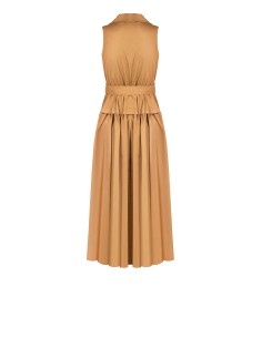 Vestido longo chemisier com saia godé em algodão e cinto coordenado Rinascimento 2