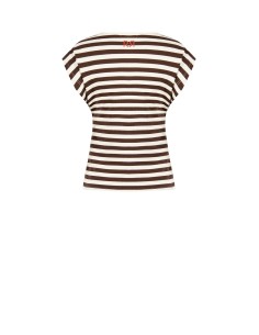 T-shirt de algodão canelado às riscas Rinascimento 2