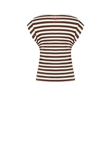 T-shirt em algodão canelado às riscas Rinascimento
