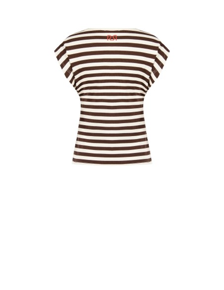 T-shirt em algodão canelado às riscas Rinascimento