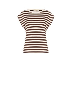 T-shirt de algodão canelado às riscas Rinascimento