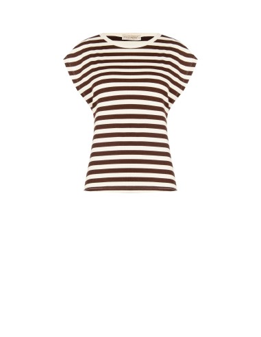T-shirt de algodão canelado às riscas Rinascimento