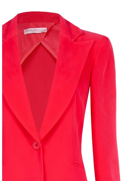 Blazer Entalhado em Mistura de Viscose Rinascimento
