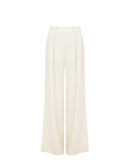 Calças Palazzo Em Tecido Fluido Rinascimento