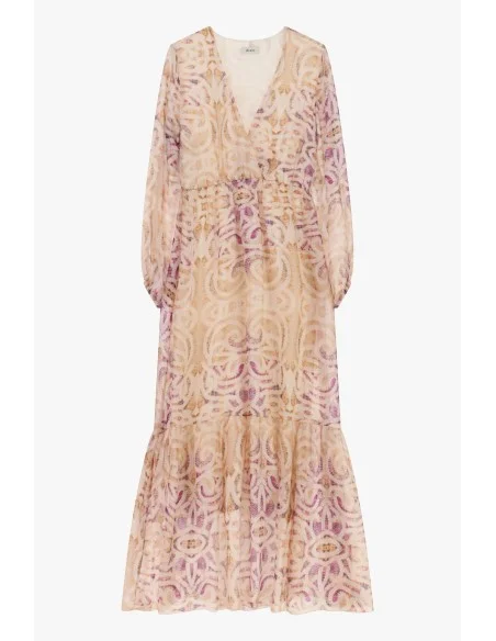 Vestido longo com estampa paisley e decote em V Dixie