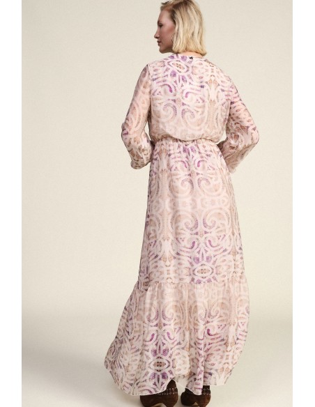 Vestido Longo Com Estampa Paisley E Decote Em V Dixie