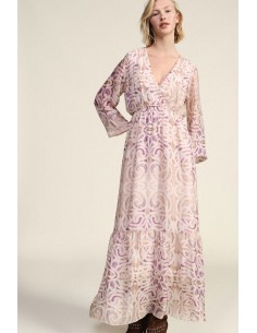 Vestido comprido com estampa paisley e decote em V Dixie