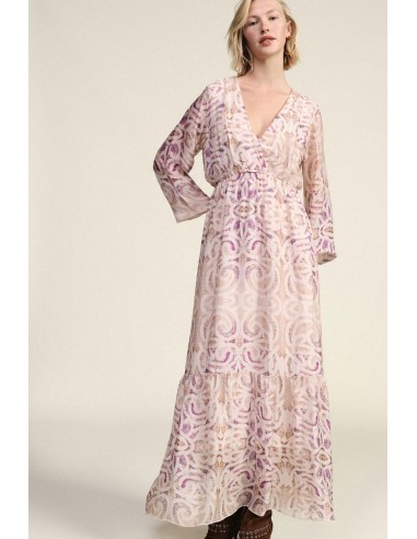 Vestido comprido com estampa paisley e decote em V Dixie