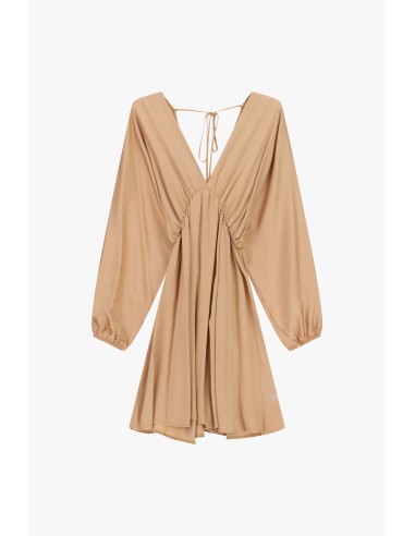 Vestido curto com mangas compridas e decote profundo Dixie