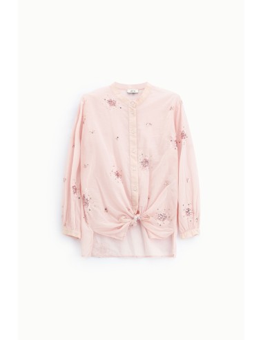 Camisa Com Lantejoulas E Colarinho Clássico Dixie
