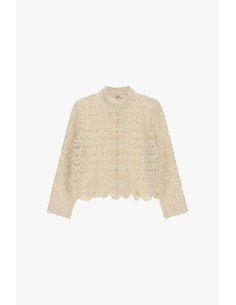 Camisa Em Renda Com Bordas Festonadas E Botões Dixie 2