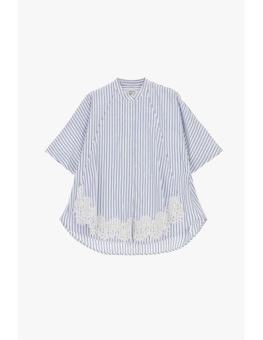 Blusa ampla às riscas com bordado floral Dixie