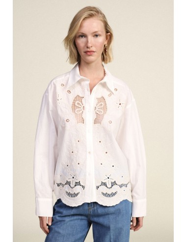 Camisa bordada com motivo floral amplo Dixie