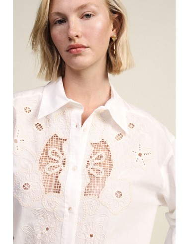 Camisa Bordada Com Motivo Floral Amplo Dixie